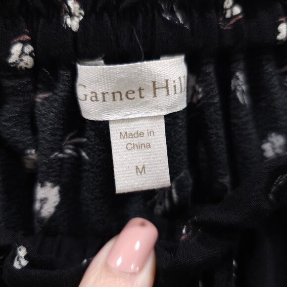 GARNET HILL Skirt Sz M Essential Paper Bag Waist Ditzy Floral Skater Cottagecore - Picture 7 of 9